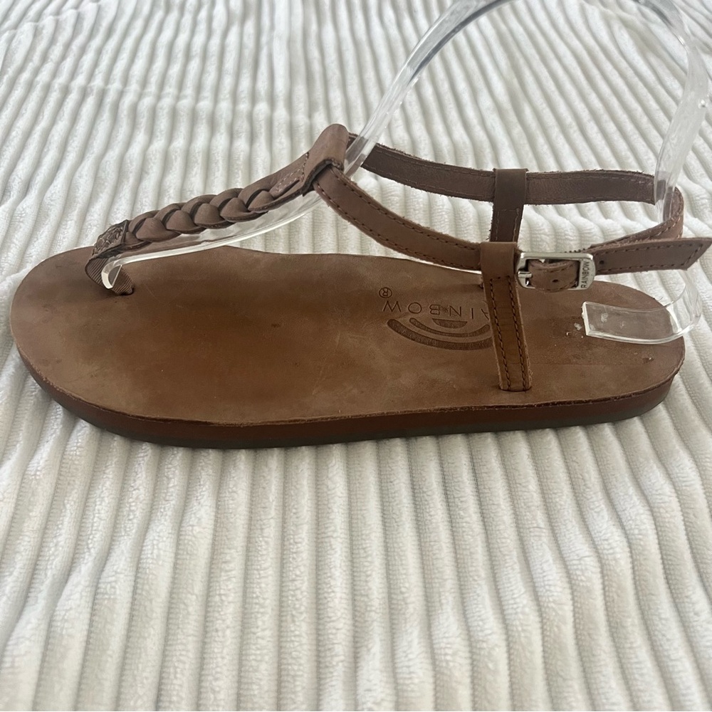 Rainbow Tan Braided Sandals